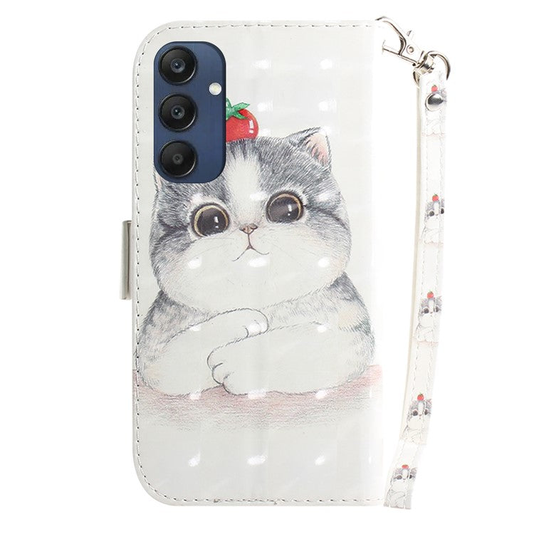 For Samsung Galaxy M35 5G Case Leather Wallet Phone Cover 3D Pattern Print - Cute Cat