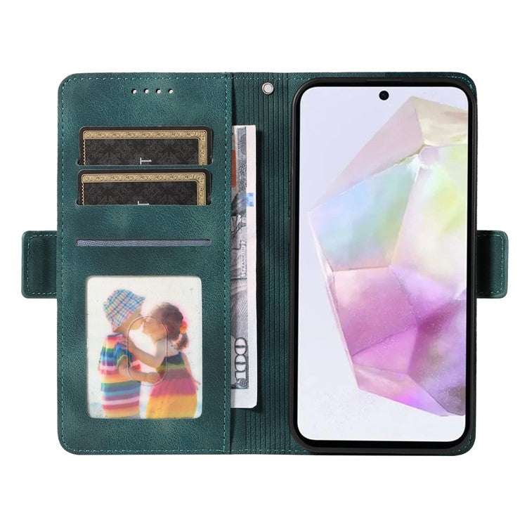 For Samsung Galaxy M35 5G Case Rhombus Starry PU Leather Phone Wallet Cover - Green