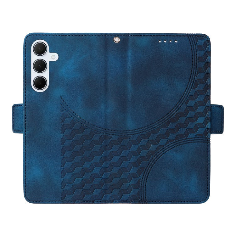 For Samsung Galaxy M35 5G Case Rhombus Starry PU Leather Phone Wallet Cover - Blue