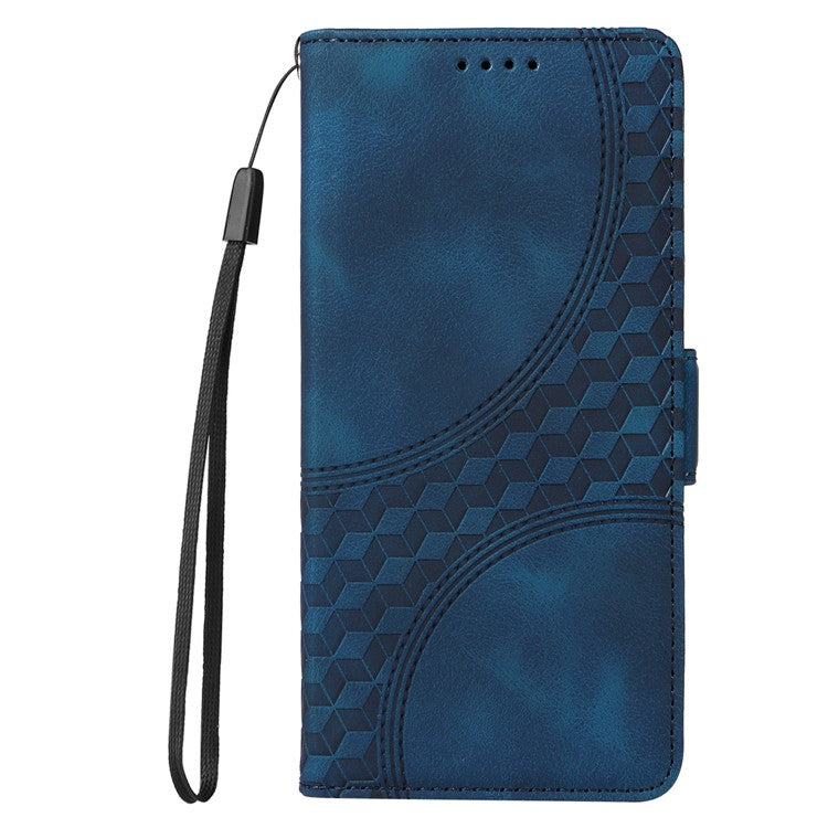 For Samsung Galaxy M35 5G Case Rhombus Starry PU Leather Phone Wallet Cover - Blue