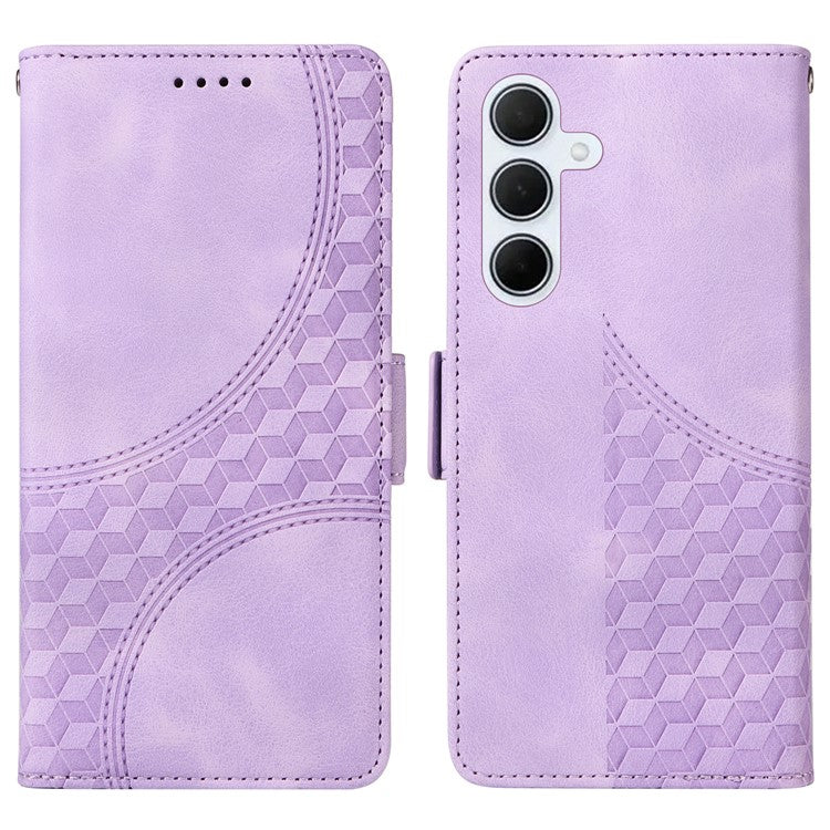 For Samsung Galaxy M35 5G Case Rhombus Starry PU Leather Phone Wallet Cover - Purple