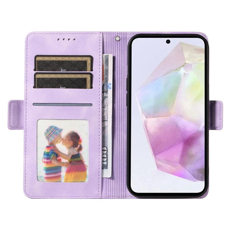 For Samsung Galaxy M35 5G Case Rhombus Starry PU Leather Phone Wallet Cover - Purple