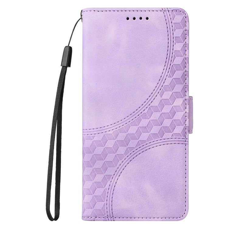 For Samsung Galaxy M35 5G Case Rhombus Starry PU Leather Phone Wallet Cover - Purple
