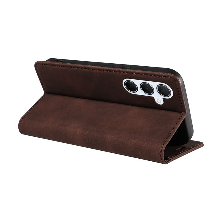 BETOPNICE 003 For Samsung Galaxy M35 5G Leather Case RFID Blocking Wallet Phone Cover - Brown