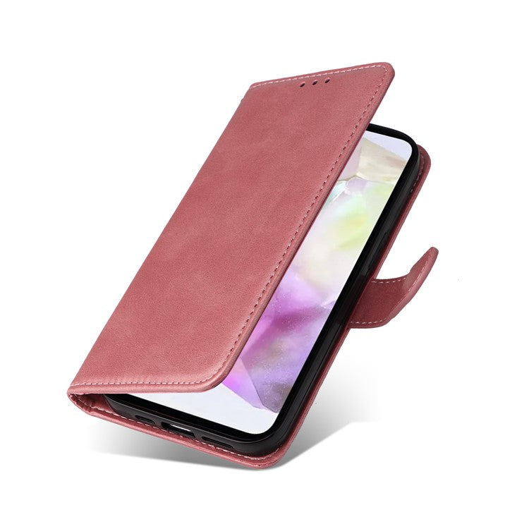 For Samsung Galaxy M35 5G Case Card Slots Wallet PU Leather Phone Cover - Pink
