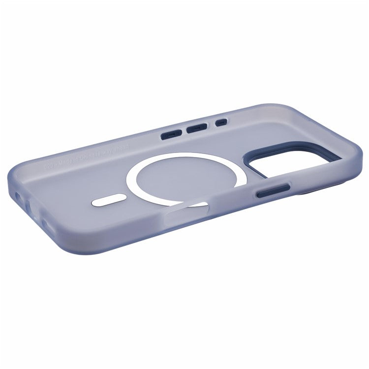 For iPhone 16 Pro Case Compatible with MagSafe Matte TPU Phone Cover - Navy Blue