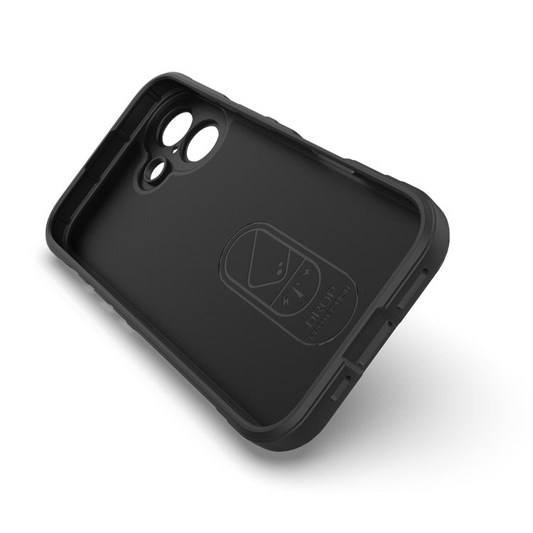 For iPhone 16 TPU Case Scratch-resistant Rugged Back Soft Phone Cover - Dark Grey