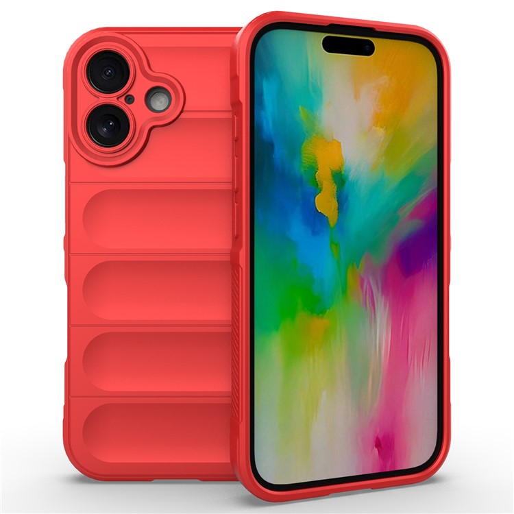 For iPhone 16 Plus Case Rugged TPU Shockproof Mobile Phone Cover - Red