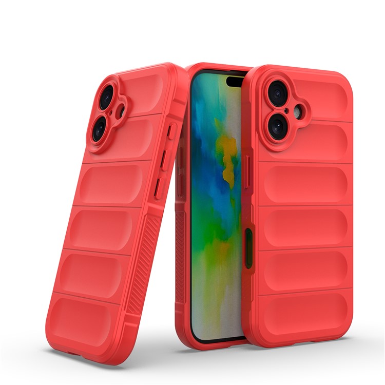 For iPhone 16 Plus Case Rugged TPU Shockproof Mobile Phone Cover - Red