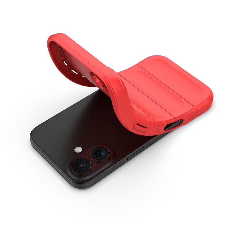For iPhone 16 Plus Case Rugged TPU Shockproof Mobile Phone Cover - Red
