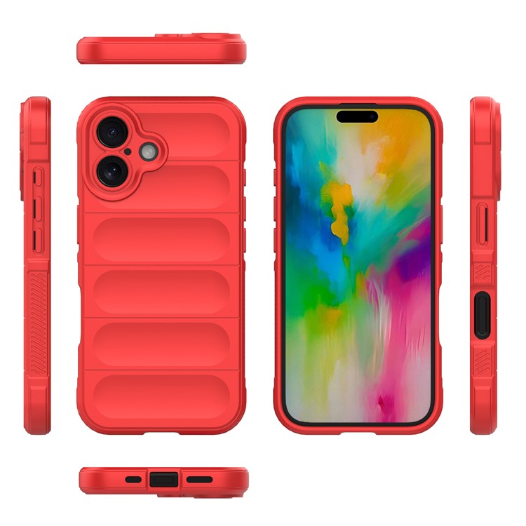 For iPhone 16 Plus Case Rugged TPU Shockproof Mobile Phone Cover - Red