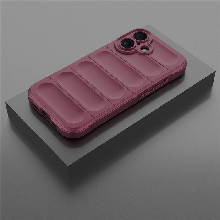 For iPhone 16 Plus Case Rugged TPU Shockproof Mobile Phone Cover - Wine Red