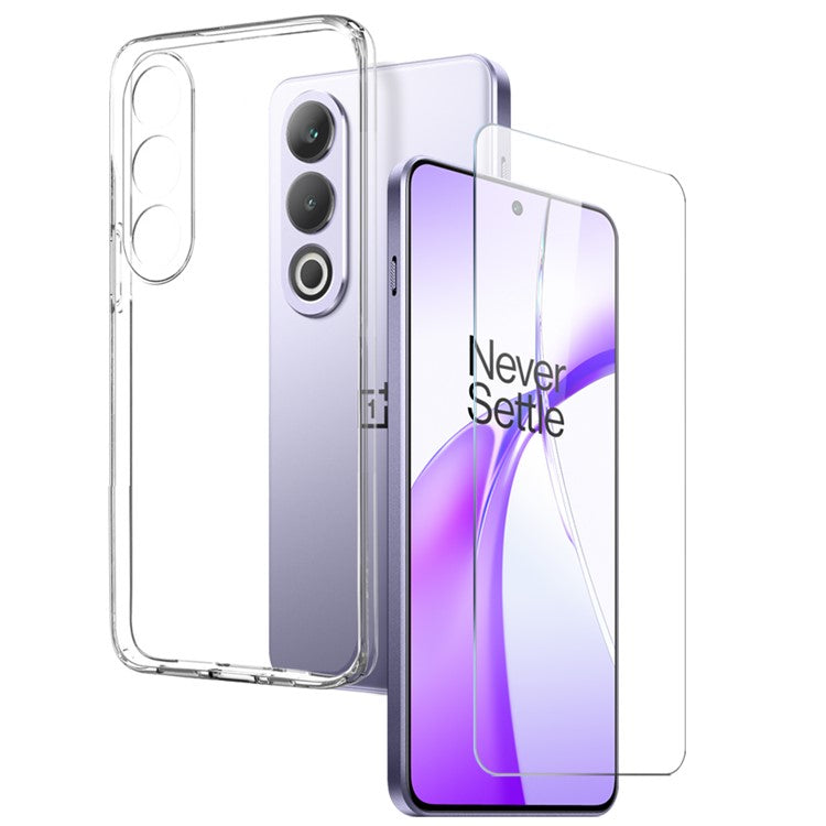 NORTHJO For OnePlus Ace 3V 5G Clear Case Soft TPU Phone Cover with Tempered Glass Screen Protector