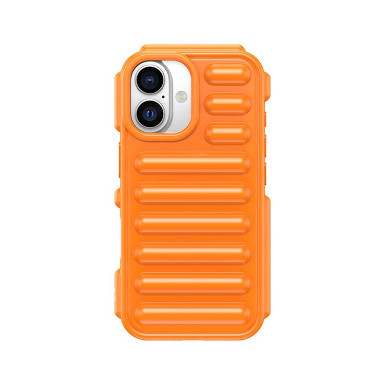 WANLONFENG LK Series for iPhone 16 TPU Case Capsule Phone Cover with Screen Film 2-in-1 - Orange