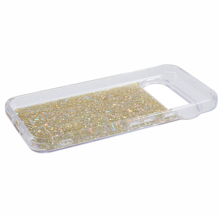 For Google Pixel 9 Pro XL Case Shockproof Soft TPU Phone Cover Glittery Design - Gold