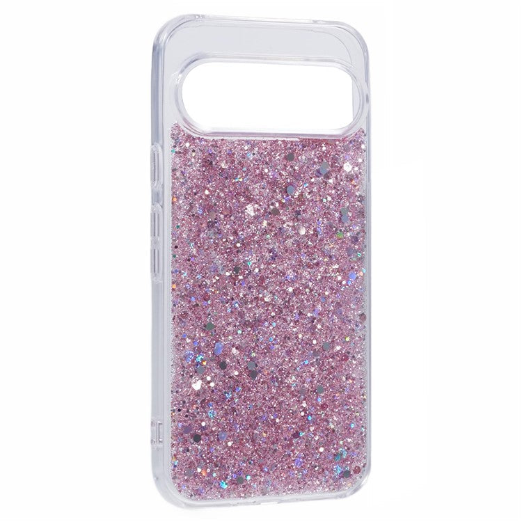 For Google Pixel 9 Pro XL Case Shockproof Soft TPU Phone Cover Glittery Design - Pink