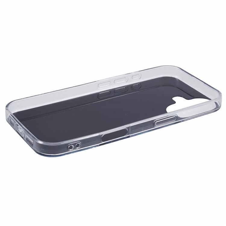 AW Series For iPhone 16 Plus Case Epoxy PVC Butterfly TPU Aesthetics Phone Cover - Black