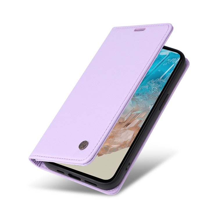 YIKATU YK-001 For Samsung Galaxy M35 5G Case Leather Flip Phone Cover Hidden Magnetic Absorption - Light Purple