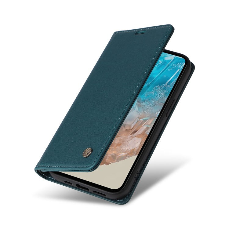 YIKATU YK-001 For Samsung Galaxy M35 5G Case Leather Flip Phone Cover Hidden Magnetic Absorption - Green