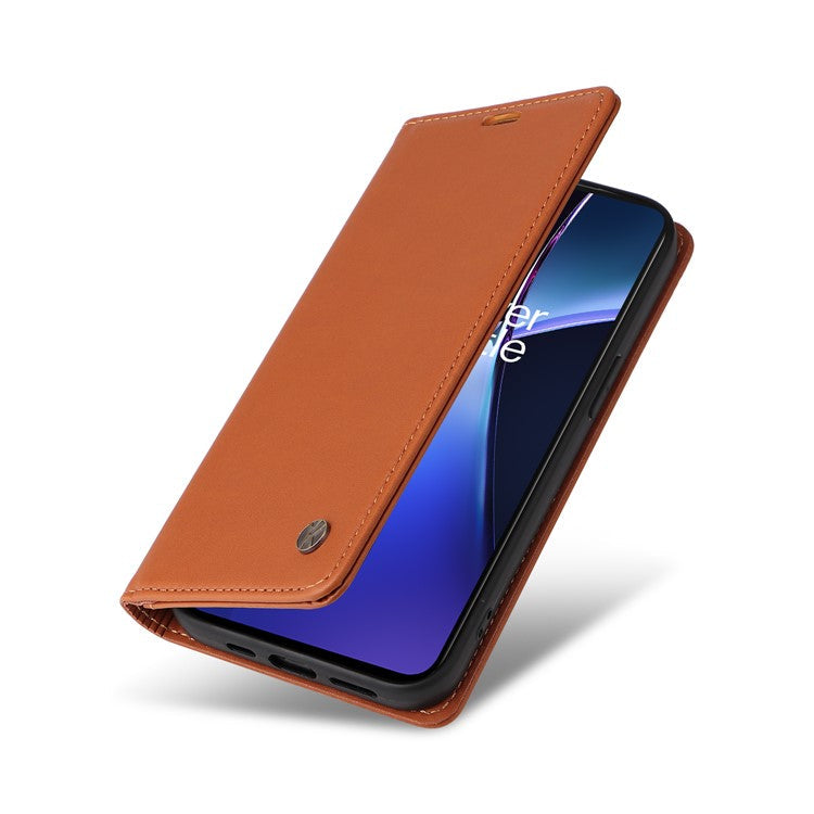 YIKATU YK-001 For OnePlus Nord CE4 Lite 5G / Oppo K12x 5G (China) Case Leather Phone Cover Magnetic Closure Bookstyle Stand - Brown
