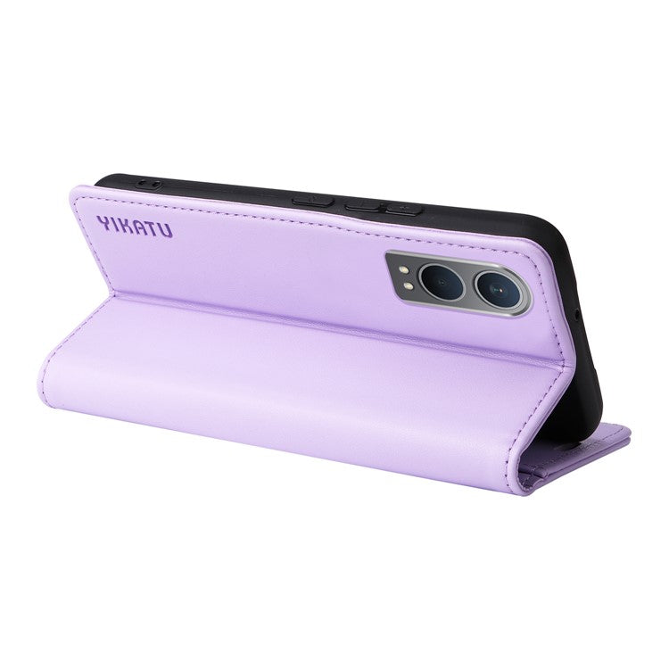 YIKATU YK-001 For OnePlus Nord CE4 Lite 5G / Oppo K12x 5G (China) Case Leather Phone Cover Magnetic Closure Bookstyle Stand - Light Purple