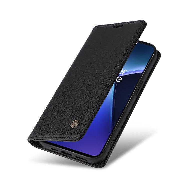 YIKATU YK-001 For OnePlus Nord CE4 Lite 5G / Oppo K12x 5G (China) Case Leather Phone Cover Magnetic Closure Bookstyle Stand - Black