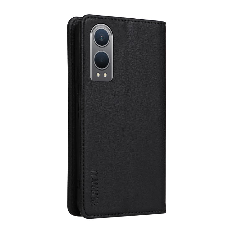 YIKATU YK-001 For OnePlus Nord CE4 Lite 5G / Oppo K12x 5G (China) Case Leather Phone Cover Magnetic Closure Bookstyle Stand - Black