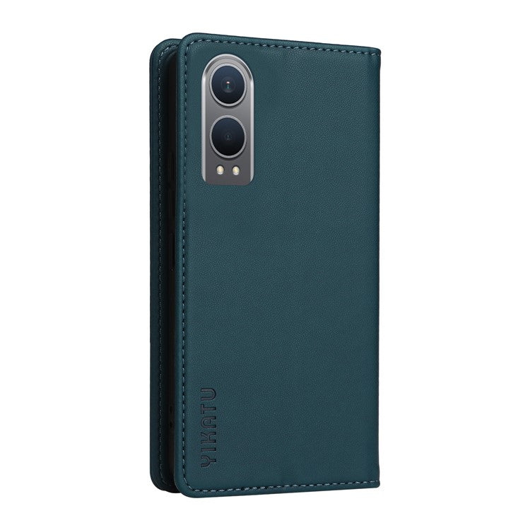 YIKATU YK-001 For OnePlus Nord CE4 Lite 5G / Oppo K12x 5G (China) Case Leather Phone Cover Magnetic Closure Bookstyle Stand - Green