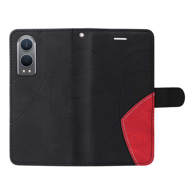 KT Leather Series-1 For OnePlus Nord CE4 Lite 5G / Oppo K12x 5G (China) Case Phone Cover Color Splicing Full Protection - Black