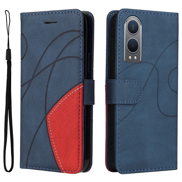 KT Leather Series-1 For OnePlus Nord CE4 Lite 5G / Oppo K12x 5G (China) Case Phone Cover Color Splicing Full Protection - Blue