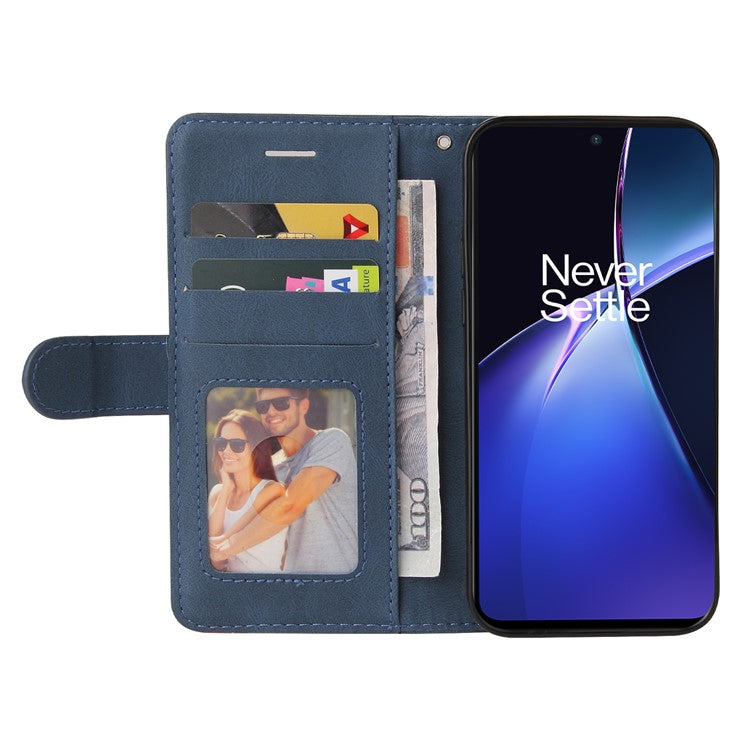 KT Leather Series-1 For OnePlus Nord CE4 Lite 5G / Oppo K12x 5G (China) Case Phone Cover Color Splicing Full Protection - Blue