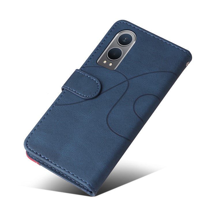 KT Leather Series-1 For OnePlus Nord CE4 Lite 5G / Oppo K12x 5G (China) Case Phone Cover Color Splicing Full Protection - Blue