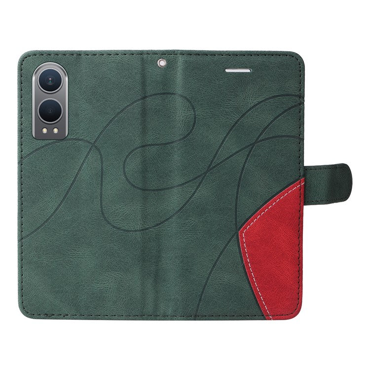 KT Leather Series-1 For OnePlus Nord CE4 Lite 5G / Oppo K12x 5G (China) Case Phone Cover Color Splicing Full Protection - Green