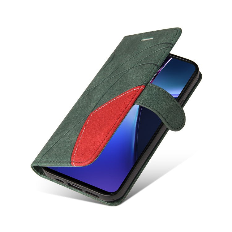 KT Leather Series-1 For OnePlus Nord CE4 Lite 5G / Oppo K12x 5G (China) Case Phone Cover Color Splicing Full Protection - Green