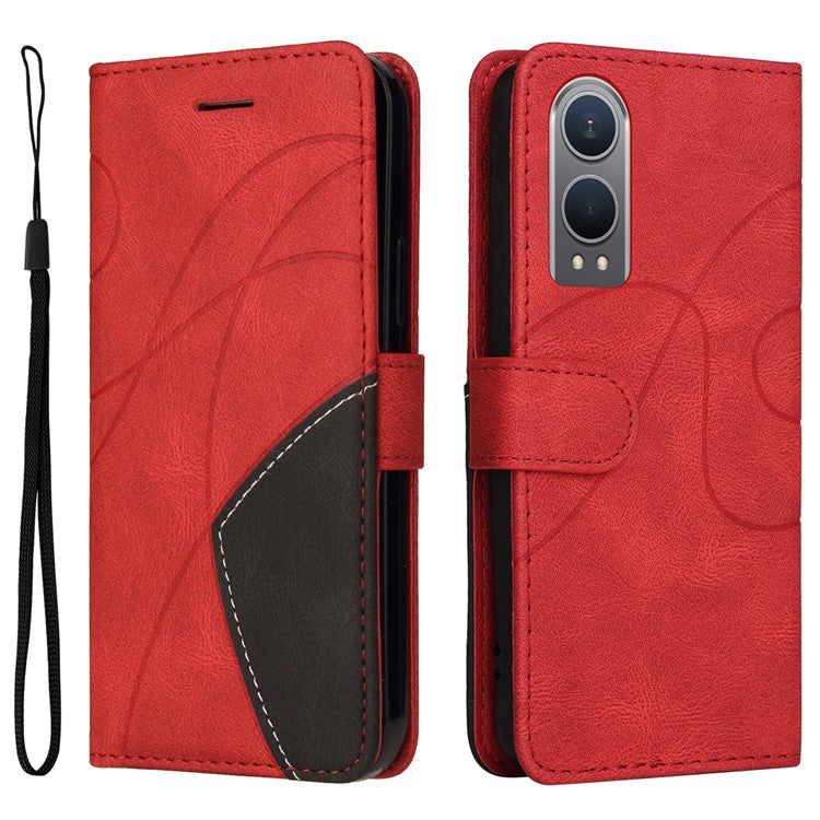 KT Leather Series-1 For OnePlus Nord CE4 Lite 5G / Oppo K12x 5G (China) Case Phone Cover Color Splicing Full Protection - Red