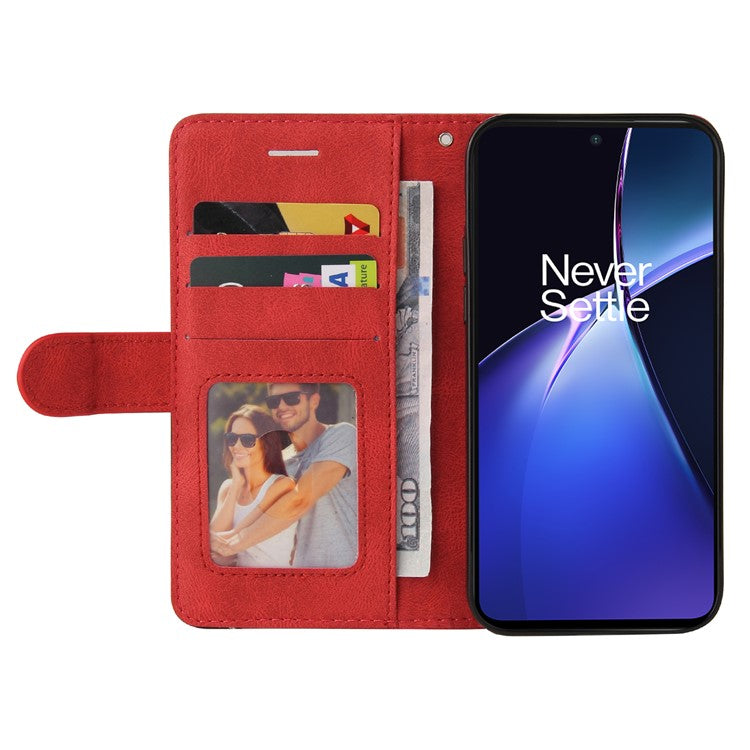 KT Leather Series-1 For OnePlus Nord CE4 Lite 5G / Oppo K12x 5G (China) Case Phone Cover Color Splicing Full Protection - Red