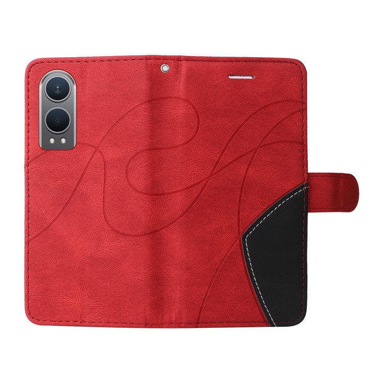 KT Leather Series-1 For OnePlus Nord CE4 Lite 5G / Oppo K12x 5G (China) Case Phone Cover Color Splicing Full Protection - Red