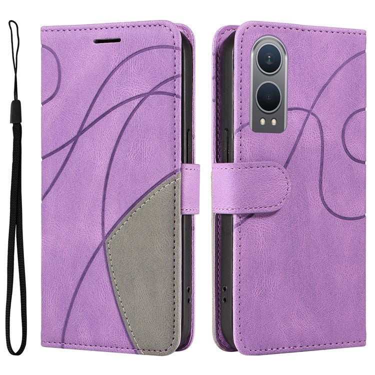 KT Leather Series-1 For OnePlus Nord CE4 Lite 5G / Oppo K12x 5G (China) Case Phone Cover Color Splicing Full Protection - Light Purple