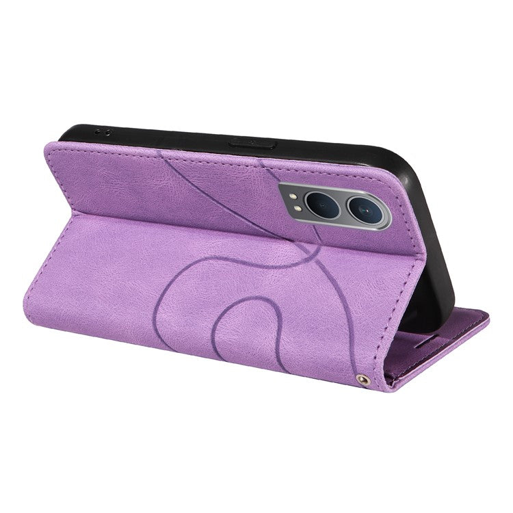 KT Leather Series-1 For OnePlus Nord CE4 Lite 5G / Oppo K12x 5G (China) Case Phone Cover Color Splicing Full Protection - Light Purple