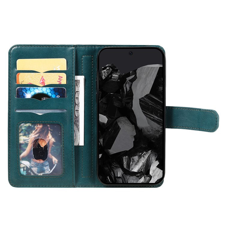 KT Multi-Functional Series-1 For Google Pixel 9 Pro XL Case 10 Card Holder Stand Folio PU Leather Phone Cover - Green