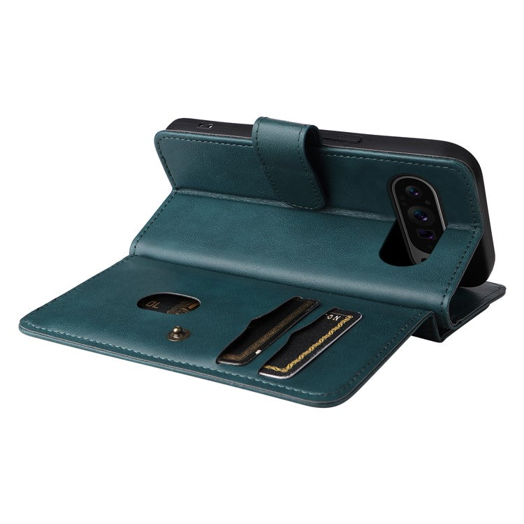 KT Multi-Functional Series-1 For Google Pixel 9 Pro XL Case 10 Card Holder Stand Folio PU Leather Phone Cover - Green