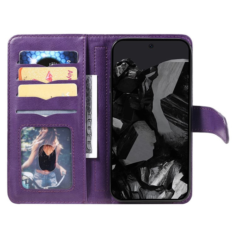 KT Multi-Functional Series-1 For Google Pixel 9 Pro XL Case 10 Card Holder Stand Folio PU Leather Phone Cover - Purple
