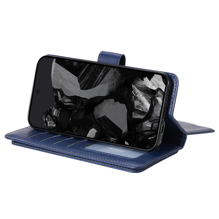 KT Multi-Functional Series-1 For Google Pixel 9 Pro XL Case 10 Card Holder Stand Folio PU Leather Phone Cover - Blue