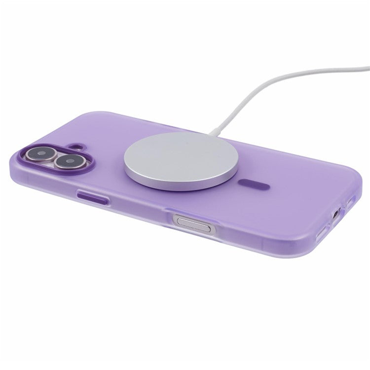For iPhone 16 Plus Case Compatible with MagSafe TPU Phone Cover Matte Finish - Purple