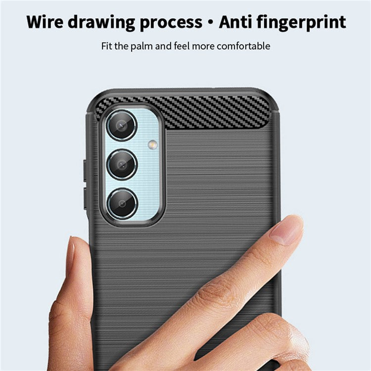 MOFI JK TPU Series-1 For Samsung Galaxy M35 5G TPU Phone Case Carbon Fiber Texture - Blue