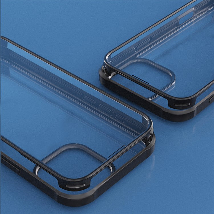 For iPhone 16 Pro Case Double-Sided Tempered Glass Silicone+TPU Frame Hybrid Phone Cover - Red