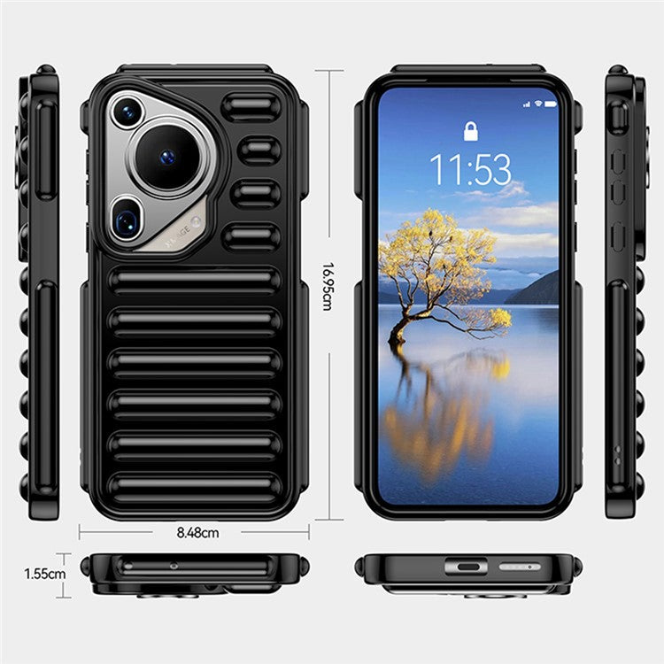 WANLONFENG LK Series for Huawei Pura 70 Ultra Case Capsule Rugged TPU Phone Cover with Screen Film - Transparent