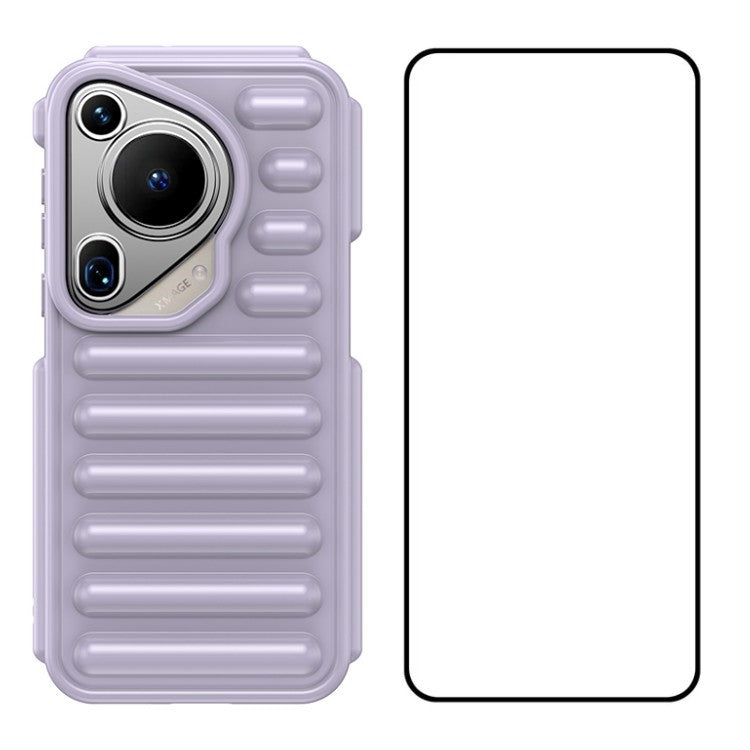 WANLONFENG LK Series for Huawei Pura 70 Ultra Case Capsule Rugged TPU Phone Cover with Screen Film - Purple