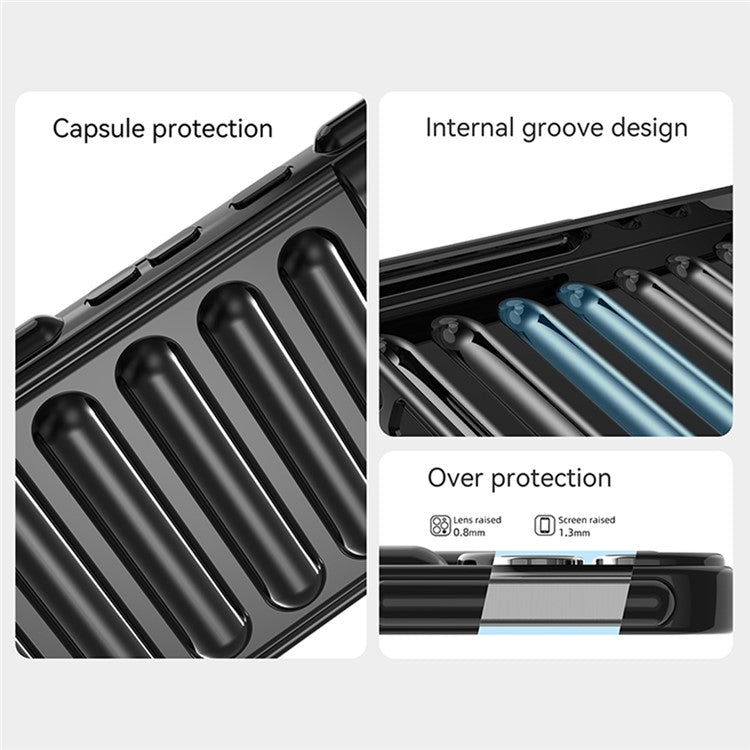 WANLONFENG LK Series for Huawei Pura 70 Case Capsule Anti-Drop TPU Phone Cover with Screen Film - Blue