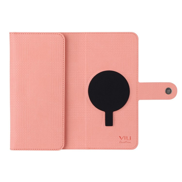 VILI GHB-C Series for iPhone 16 Pro Magnetic Case PU Leather Detachable Transparent Phone Cover - Pink